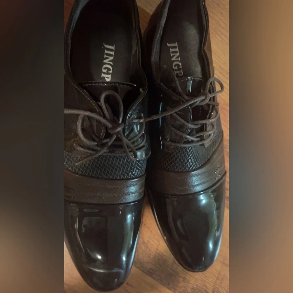 👞 RARE Jingpin Men’s Classy Eccentric Leather Pointed Toe Lace Up Shoes - Picture 5 of 6